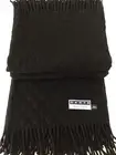 Deluxe Soft Wrap Blanket Plaid Throw 100%Lambswool 140x180cm Black by Dante