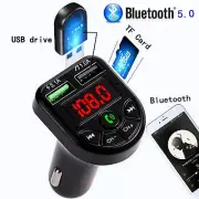 Bluetooth5.0 Car FM Transmitter MP3 Player Hands Free Radio Adapter 2USB Charger