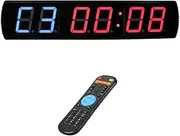28.7in Gym Digital Led Wall Clock, EMOM Timer, 4 Inch 6-Digit Cycle Timer, 12/24H Display, Up/Dn MM:SS, Stopwatch, Tabata, FGB, for Home Gym