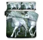 3D Strolling Unicorn ZHUA90 Bed Pillowcases Quilt Duvet Cover Set Queen King Zoe