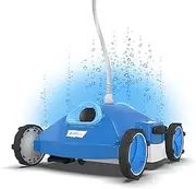 [Aqua Products] Dash AG Jet Automatic Robotic Pool Cleaner for Above-Ground Pools up to 30ft, Strong JetBlast Technology w/ Dual Debris Bags