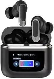 Bluetooth Earbuds with Touch Screen Display, Wireless Earphones Headset 40 Hour Battery, IPX7 Waterproof Noise Cancelation Universal compatibility