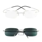 Transition Photochromic Reading Glasses Rectangle Sunglasses Readers 0~3.5 Mens