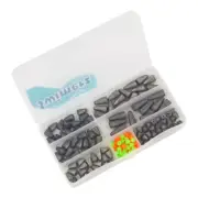 Swimerz Compact Bullet Sinker Pack. 100 sinkers, Lumo Beads & a Tackle Box