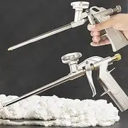 Polyurethane Foam Gun, Metal Heavy Duty PU Expanding Foam Gun Spray Application Applicator Caulking Gun Allows Expanding Foam to be Applied in Small Gaps for Caulking Filling Sealing (2pcs,Gold)
