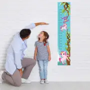 Personalised Canvas Kids Gift Idea Height Growth Chart Unicorns Design Add DOB