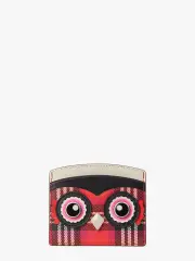 blinx plaid owl cardholder