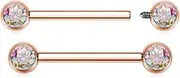 AROWRO Nipple Rings Nipple Piercing Tongue Rings Nipple Bar G23 Titanium 14G Internally Threaded Straight Barbells Bridge Piercing Jewelry Tongue Piercing Jewelry 12mm-20mm