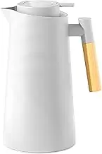Thermal Coffee Carafe | 1000ml Glass Lined Coffee Pitcher | Leak-Proof Container, Water Pitcher for Kitchen Travel Restaurant Bedside