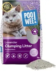 Lavender Cat Litter 15kg, Clumping & Scoopable, Odour Neutraliser,Lavender Scent