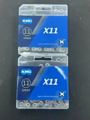 2 KMC X11 1/2x11/128x118L 11Speed 11spd Chain Silver Black **NEW**