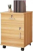 File Cabinet Simple Locking Mobile Low Cabinet Office File Cabinet with Drawer File Organizer Office Drawer(Natural)