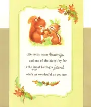 Happy Thanksgiving Friend Friends Squirrel Chipmunk Hallmark Greeting Card