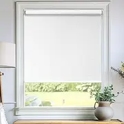 [CHICOLOGY] Roller Shades, Cordless Blinds, Window Shades for Home, Roller Window Shades, Window Treatments, Door Blinds, Light Filtering Shades, Chalk White, 24" W x 72" H