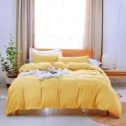 Uhsupris Yellow Duvet Covers King Size 3 Pieces Yellow Bedding Set with Zippe...