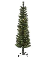 Sterling Tree Company 6.5ft Hard/Mixed Cashmere Needle Pencil Tree With 150 Warm White Lights