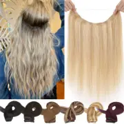 One Piece Wire In Remy Human Hair Extensions Secret Hidden Headband 3/4Full Head