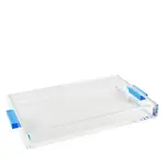 Tizo Clear Tray with Blue Handles