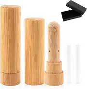 EukyPlace 2 Pack Bamboo Nasal Inhaler Tubes with Cotton Wicks, Portable Personal Essential Oils Holder for Travel, Aromatherapy Diffusers, Waterless Diffuser Oil Diffuser Kit