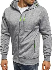[Generic] Hoodies for Men Zip up Lightweight Hoodie Big and Tall Sweatshirt Casual Fashion Jackets Fall Tops with Zip Pockets