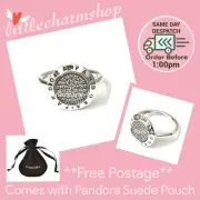 NEW Authentic Genuine PANDORA Pave Logo Ring Size 50 - 190912CZ RETIRED