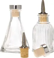 Bitters Bottle - Set of 2, 3oz Capacity with Dasher Caps and Stopper Caps - D...