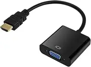 HDMI to VGA, Gold-Plated HDMI to VGA Adapter (Male to Female) for Computer, Desktop, Laptop, PC, Monitor, Projector, HDTV, Chromebook, Raspberry Pi, Roku, Xbox and More - Black