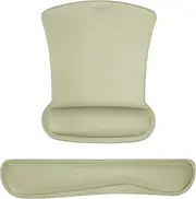 MOSISO Wrist Rest Support for Mouse Pad & Keyboard Set, Ergonomic Mousepad Non-Slip Base Home/Office Pain Relief & Easy Typing Cushion with Neoprene Cloth & Raised Memory Foam, Olive Green