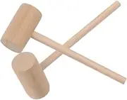 HAMPPLIES 12pcs Mini Solid Wood Hammers for Educational for Hand Eye Coordination Safe Durable Round Mallet for Home Decoration and Fun Activities