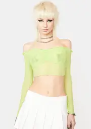 Lime Little Temptations Sheer Crop Top