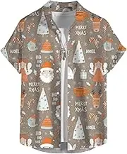 Big and Tall Shirt Tree Snow Print Short Sleeve Shirt