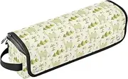 [sanluoli] Hair Tools Travel Bag and Heat Resistant Mat with Zipper Carrying Case Flat Curling Iron Waterproof Organizer Ancient Greek Green Light Fresh
