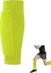 Roczential Shin Guards for Soccer, Lightweight Shin Pads for Kids Youth & Adult - Football Shin Defender Protective Gear, Comfortable Breathable Leg Guards. (1, Fluorescent Green, Medium)