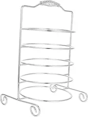 Rustic Iron Wire Pan Display Racks 5-tier Barbecue Food Tray Stand Holder for Restaurant Cakes Fruits Hot Pot Ingredients