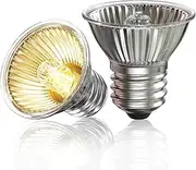 E27 Reptile Heat Lamp,Dimmable Tortoise Heat Lamp Bulb 75W UVA+UVB Dimmable Halogen Bulb AC220-240V Terrarium Heat Lamps, for Reptiles, Amphibians, Lizards, Turtle, Snakes, 2-Pack