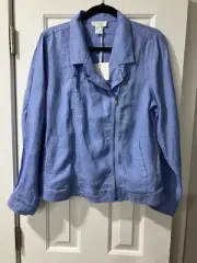 Cynthia Rowley Moto Jacket 100% Linen Size L