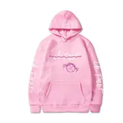 Nevenka Unisex Hoodie for Winter with Front Pocket Letter Print Sweatshirt-PinkA