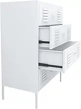 Modern metal filing cabinet with 4 drawers for office or living room storage.Nordic style wide bucket design ideal for organizing documents and light luxury decoration