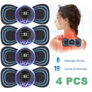 4 Pack Mini Portable Electric Neck Back Massager Whole Body Massage Stimulator