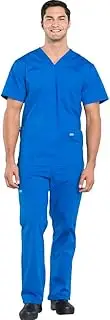 [Cherokee] Nurse Gifts Mens Scrub Top V Neck WW695 5 Pocket Tapered Leg Cargo Pants WW190