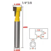 T-Slot Cutter 1/4*3/8 Shank Steel Milling Router Bit For Woodworking Tools