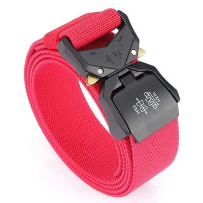 Buckle Outdoor Work Hiking Elastic Belt Stretching Mens Tactical Belt Zinc Alloy