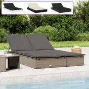 2-Person Sunbed with Cushions Chaise Lounge Daybed Patio Poly Rattan vidaXL