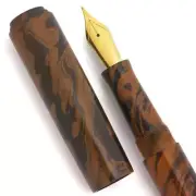 PSP Ranga Miwok Ebonite Fountain Pen - Brown Mottled, JoWo Nib C/C (New in Box)