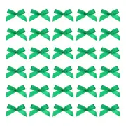 50Pcs Mini Ribbon Bow 1.8 inch Mini Fabric Satin Ribbon Green