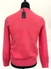 New HUGO BOSS Logo Sweater L size Regular Fit Pink Wool V Neck Logo Pullover