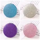 Shiny Round Makeup Mirror Folding Vanity Mirror Portable Handheld Mirror Girls