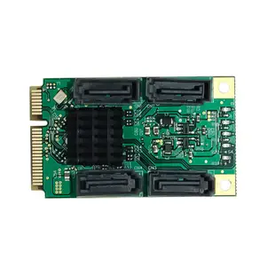 Pcie 轉 4 端口 SATA3.0 6Gbps 硬盤轉接卡 Mini PCI Express 轉 SATA 3.1