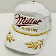 Miller High Life Authentic A-Frame Trucker Hat Snapback Adjustable White Rope