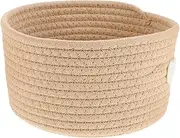 HAKIDZEL Mini Storage Basket Handwoven Cotton Rope Woven Basket for Snacks and Miscellaneous Items Cute Decorative Organizer for Nursery Living and Bedroom Space Saving Design